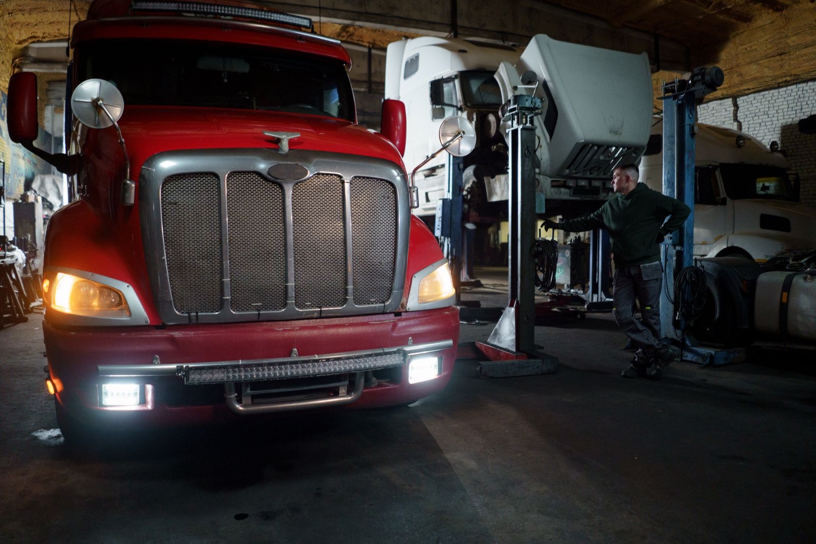 Truck in the repair shop